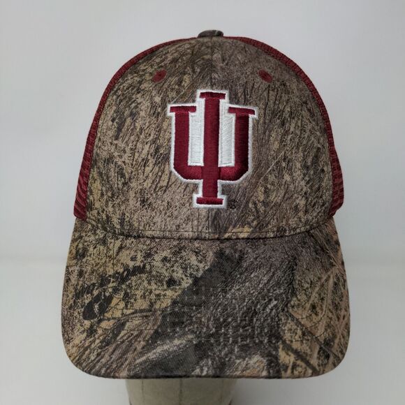 Indiana University IU Hoosiers Snapback Mesh Back Hat Camo Red OSFA Embroidered - Picture 3 of 12